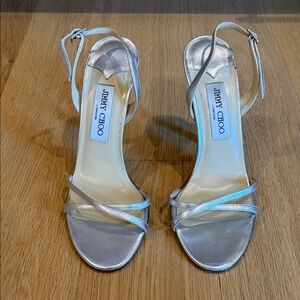 Jimmy Choo Metallic Silver Heels